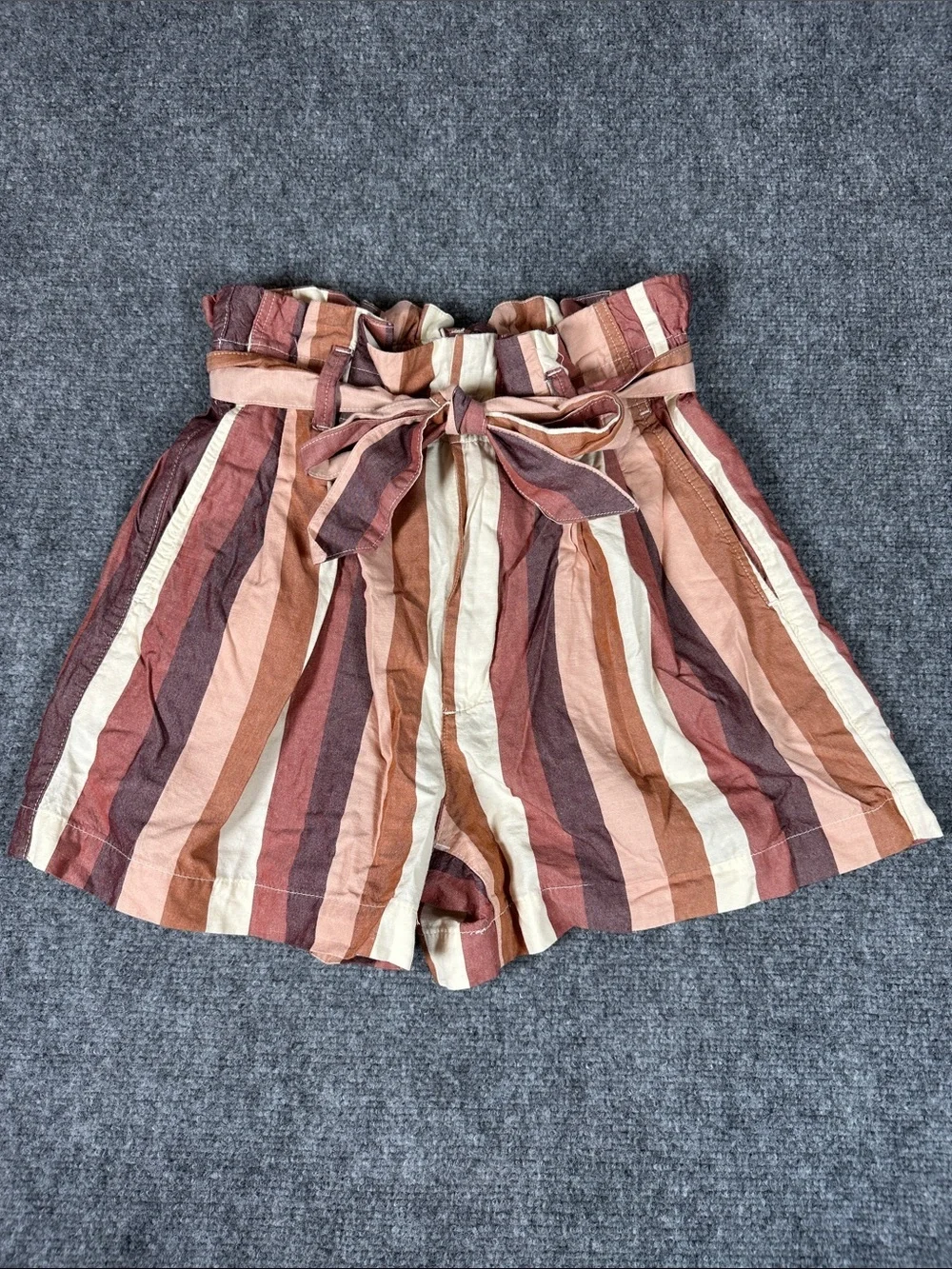 Madewell High-Waist Paperbag Linen Blend Shorts Size 0